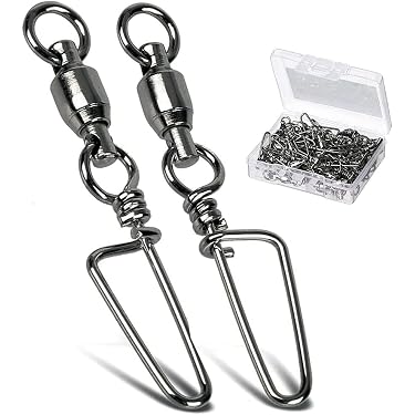 25 Émerillons Rapides Q-Shape Pour Pêche à La Carpe – Acier Inox + Cuivre – Noir