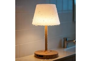 SAIWEYA Outdoor Waterproof Shower Lamp, 8000mAh Cordless Rechargeable Table Lamp with Touch Dimming, IP65 Wireless LED Night Light for Patio, Camping, Bathroom, Restaurant & Kitchen