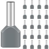 100pcs 4mm&sup2; Twin Terminal Set Hanibos Insulated Terminals for Wire and Wire Connections