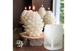 RUNFAR SHOP Candle Mould Silicone 3D Candle Mould Christmas Tree Candle Mould Candles Silicone Mould Candle Moulds Casting Candles Moulds Silicone Candle Mould Christmas (Christmas Pine Cones)