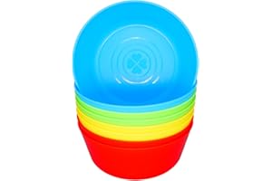 Bloomsworld 8 Toddler Plastic Bowls Set, Reusable, BPA Free, Kids Picnic and Party Tableware for Boys and Girls