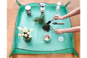 Gardening Mat with Hidden Buckles, Double-Sided Waterproof, 100 x 100 cm, Foldable Plant Protection Mat, Green