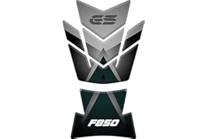 FOOQS Tankpad Sticker, Protection de Reservoir Moto Autocollant en Gel Polymer compatible pour BM.W BM.W F 850 GS ADV Adventure Rally F850 Gris