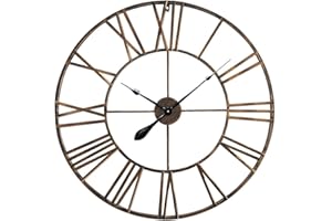 ANTIC BY CASA CHIC Casa Chic Reloj Pared Grande para Salon, Cocina y Oficina, Relojes Grandes Cocina y Comedor, Reloj Diseño Vintage de Metal, Reloj Cocina Cuarzo, Marco Robusto Interior/Exterior, Silencioso, 76cm