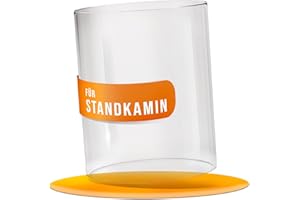 ‎FLAMMTAL flammtal - Ersatzglas für Bioethanol Standkamin - Feuerfester Glaszylinder [Ø 23 cm/Höhe 32cm] - Kompatibel mit flammtal & weiteren Ethanol Terrasenkaminen - Hitzeresistentes Borosilikatglas