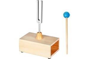 DiDiBirDi Stimmgabel 528 HZ Aluminiumlegierung Stimmgabel mit Silikonhammer mit Holz Resonanz Box,Kann für Yoga, Meditation und Chakra verwendet werden