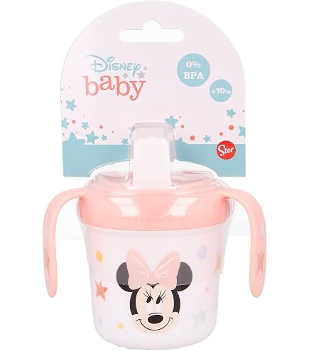 Set De Vaisselle Enfant 5 Pièces Minnie Mouse - Assiette, Bol, Verre 260ml, Couverts - Base Antidérapante