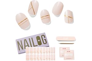 Nailog Unghie Gel Adesive UV - 20pcs Smalto Adesivo Per Unghie,Full Wraps Lampada UV/LED Adesivi per unghie,Stickers Unghie Nail Art,lunga durata Unghie Gel Nails Starter Kit,