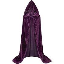 Cape Velours à Capuche Unisexe - Déguisement Vampire Sorcière Médiéval Pour Halloween