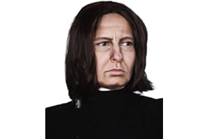 ALLAURA Compatible with Snape Costume – Long Black Wig for Men – Dark Wizard, Professor, Vampire, Farquaad, Wick, Michael, Vincent Cosplay – Adult Halloween Hairpiece for Movie & Fantasy Looks