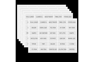 KSIWRE Lot de 300 étiquettes étanches pour bouteilles de voyage, étiquettes transparentes pour salle de bain et beauté, étiquettes de bouteilles de voyage pour shampooing, après-shampooing, lotion et