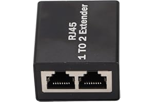 ASHATA Rozdzielacz Ethernet RJ45 Adapter Złącza Sieciowego do łączników Huby Routery Przełączniki Telewizja Cyfrowa Cat 5/Cat 6 Lan Ethernet Extender do Urządzeń Sieci(Rozdzielacz 1 do 2)