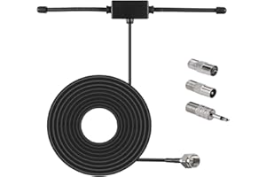 AEDIKO FM Radio Antenna Adhesive Mounting Dipole Antenna for Stereo Receiver Indoor Music System Home Stereo Receiver AV Audio