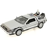 Welly 22441 327-7009 Back to The Future De Lorean Geleceğe D&ouml;n&uuml;ş B&ouml;l&uuml;m 2 1:24 Model Araba, Kahverengi, Standart