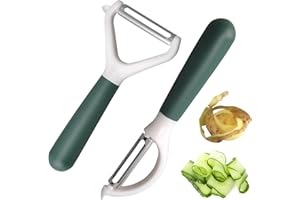 SZTQQING Pellezzatore di Patate, 2 Pezzi in Acciaio Inossidabile e Pellezzatore di Verdure - Lama Affilata con Maniglia Antiscivolo Ergonomica, Versatile, Ideale per Cucina Quotidiana e Attività all'Aperto