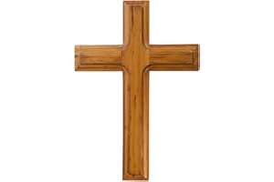 Anwangda Holzkreuz, An der Wand montiert Wandkreuz aus Eiche massiv, Aufhängen Wandkreuz Deko Geschenk zur Firmung Geburt Kommunion Taufe Bemalen, Dekorieren (Aprikose)