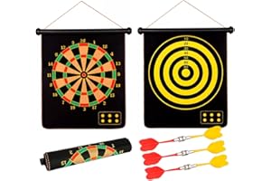 RECIÉNACIDOS Diana Dardos Niños Magnética (Juego Seguro de Dardos para Niños +3 años) - Diversión en Ambos Lados, Incluye 6 Dardos - Aprende, Juega y Desarrolla Habilidades con Nuestro Juego de Dardos Infantil