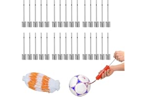 EIROVYA Aghi per gonfiare palloni,Kit di 30 aghi per gonfiare palloni da calcio, basket, calcio, rugby, netball, pallavolo, pallamano,pallavolo con rete incluso