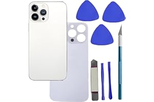LIXIONGBAO Hinteres Glas Ersatz für iPhone 13 Pro Back Glas mit vorinstallierten Klebstoff hinteren Glas Ersatz + Reparatur-Werkzeug-Kit (Silber)