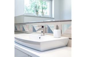 Funlife Selbstklebend PVC Tapetenbordüre, Tapete Bordüre Decken-Aufkleber Wandaufkleber Bodenleiste, zum Aufkleben für Bad Küche Zimmer Dekoration, viele Muster, wasserdichte Bodenleiste, 10cm x 2m