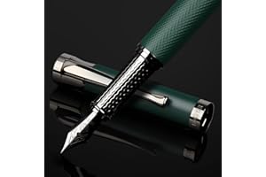 BOCIYER Luxury Fountain Pen Set Super version,Fountain Pens for Writing,Medium Nib and Calligraphy Nib(Bent Nib),2 sets of ink supply systems,Best Pen Gift Case for Men & Women,Office,Executive(Green)