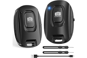 VYVIYON Bluetooth Camera Self Timer for iPhone and Android Smartphones - Rechargeable Camera Remote Control with Selfie Button for Photos/Videos, with Type-C Charge, Wrist Strap (Pack of 2)