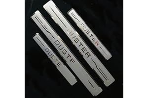 LIUIN 4 Pièces Acier Inoxydable Voiture Seuil de Porte pour Dacia Duster III 2020-2025, Autocollants Protection Seuil Porte de Voiture Style de Seuil de Voiture,A