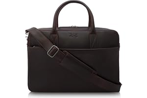 PURE Leather Studio Laptoptasche NAOS - Herren Aktentasche Leder für Notebooks bis 15,6 Zoll I Große Umhängetasche aus Echtleder I Handgefertigte Ledertasche