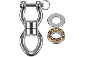 SELEWARE Girevole Con cuscinetto silenzioso, dispositivo di rotazione a 360 ° in Acciaio inossidabile 1200LB Accessorio per appendere Con Fibbia rimovibile per altalena su Albero, sedia amaca