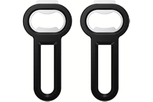 Linoroso 2-in-1 Magnetic Bottle Opener Beer Opener - Fridge Magnet for Storage, Practical Tool for Beer and Drink Cans, Ideal for Restaurants, Bars and Camping - Set of 2, Black