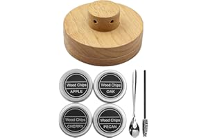 Tiardey Kit de ahumador de cócteles con 4 virutas de Madera Kit de ahumador de Whisky para cócteles Vino Whisky Bourbon