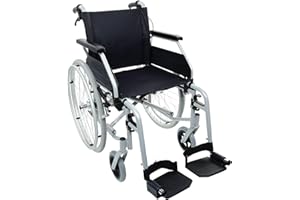 bescomedical Fauteuil roulant PRIMUS MS 2.0 – Fauteuil pliant pliable – Fauteuil de transfert supportant une charge jusqu'à 130 kg – Largeur d'assise de 52 cm – Avec freins tierce-personne