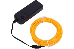 Trådbelysningar, Neon Flexibel Remsljus LED -Trådbelysningar med 4 Lägen 360 ° Cuttable Orange Neon Light 16.4ft 5M Flexibel El Wire för Design Olika Semesterpartidekoration