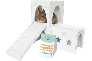 Kavee Wondrous Wooden Bunny Castle For Rabbits | Play Castle for Rabbits | Fun Flexibility | Fabulous Form | Snug and Safe | Enriching Entertainment | Effortless Assembly | Developed by Experts