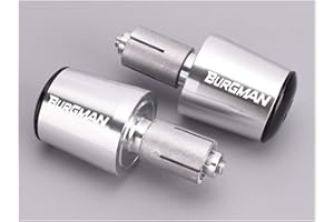 YLHKYJS Tappo Manubrio Moto Moto Manubrio End 7/8"22mm Manubrio estremità Tappi Tappi per su-zu-Ki AN200 AN250 AN400 AN650 Burgman AN 125 250 400 650 (Color : Silver)