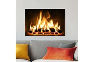 SUPERDANT Stickers Muraux pour Feu de Cheminée Autocollants Muraux pour Feux de Joie Décoration en Vinyle à Décoller et à Coller pour Salon Chambre à Coucher Salle de Jeux Maison
