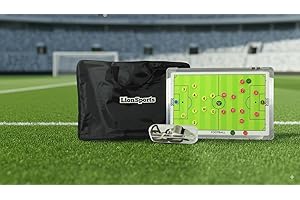 LionSports Profi Taktiktafel mit Tragetasche und Trillerpfeife - Verbessern Sie Ihre Spieler - Zusätzlich mit Zonenfeld für perfektes Stellungsspiel