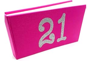 METAL PLANET LTD 21st Birthday photo album for her - Sparkly 21 design on stylish hot pink fabric album - holds 40 6x4 inch photos. Gift
