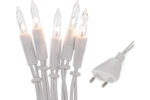 Hellum łańcuch świetlny do wnętrz, 100 lampek, 14,85 m, mini łańcuch świetlny do okien, dekoracja świąteczna, lampki choinkowe z wtyczką, biały 839081