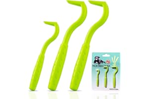 Rubigo 3 Pack Tick Remover Tools For Dogs, Cats, Humans. | Quick Safe And Painless Removal Of All Tick Sizes. 3 Different Sized Strong Plastic Tick Removers | For All Pets (Green)