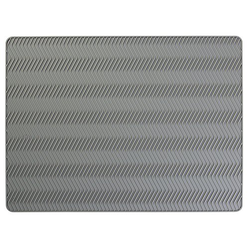 Interdesign 63713EU Chevron Silikon, Abtropfmatte, groß, grau