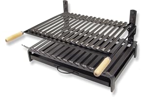 Imex El Zorro - Barbacoa con Parrilla Inoxidable 60x43 cm | Barbacoa de Carbón para Exterior | Ajuste de Altura y Cajón para Cenizas | con Ruedas para Fácil Transporte