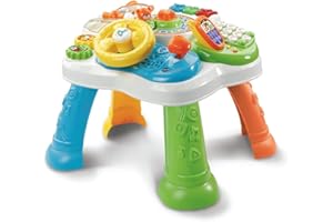 VTech - Ma Table d'Activités Bilingue, Table Multi-Jeux Bébé Interactive et Évolutive, Jouet d'Activité et de Développement, Éveil Musical, Cadeau Bébé Dès 9 Mois - Contenu en Français et Anglais