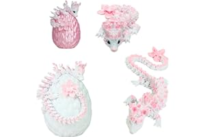 KOALA STUDIO Sakura Articulated Dragons Pack 3D Printed Egg Lotus Flower Fantasy World Decoration Fidget Toy Unique Gift Idea Interior Decoration Kids Figurines Kawaii