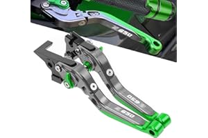 QJY-Motor Part-Store Z650 Einstellbar Bremshebel Kupplungshebel CNC Aluminium für Z650 Z 650 2017 2018 2019 2020(Titan/Grün)