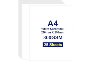 Premify Premium White Cardstock A4 300gsm – 25 Sheets of Smooth Thick Card Paper – Heavyweight Card Stock for Wedding Invitations, Business Cards, Drawing & DIY Crafts (21cm x 29.7cm