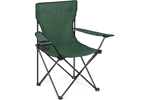 LIZZIE JACOBS Chaises de camping pliantes avec accoudoirs et porte-gobelets, légères, pour extérieur, terrasse, jardin, plage, siège portable et confortable pour camping, pêche, fête, voyage, pique-nique, barbecue