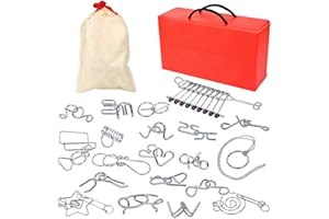 Chonor 20 Piezas Mini Rompecabezas de Metal Alambre Puzzle Set, IQ Entrenamiento Juego de la Mente Inteligencia Logica Educativa Juguete Idea de Regalo para Adultos y Niños