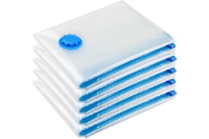 Vakuumbeutel Für Kleidung, Set Von 5 (XL, 100x80cm), Hupecham Vakuumbeutel Für Bettdecken, Kleidung, Bettwäsche Und Mehr, Vacuum Bags For Clothing