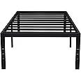 EMODA 18 Inch Twin XL Bed Frames No Box Spring Needed, Heavy Duty XL Twin Metal Platform Bed Frame with Tall Storage Space, Noise Free, Easy Assembly, Black